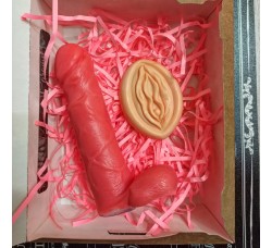 Подарочный набор мыла "Счастливы вместе" (мужской пенис и вагина)